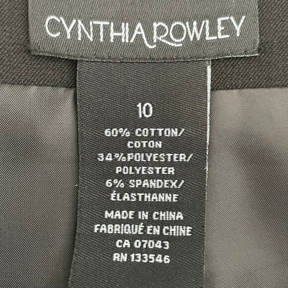 Cynthia Rowley Midi Lined Cotton Blend Skirt Black w White Accents Sz 10 NWOT - Picture 7 of 8